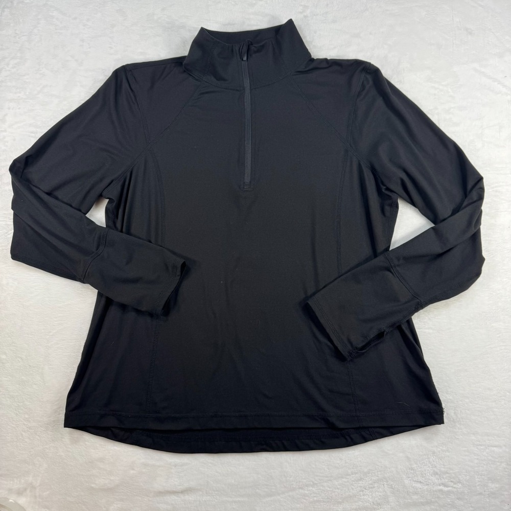 Lukka Lux - Women's Top Activewear Running Jogging 1/4 Zip Black  - Size LARGE
